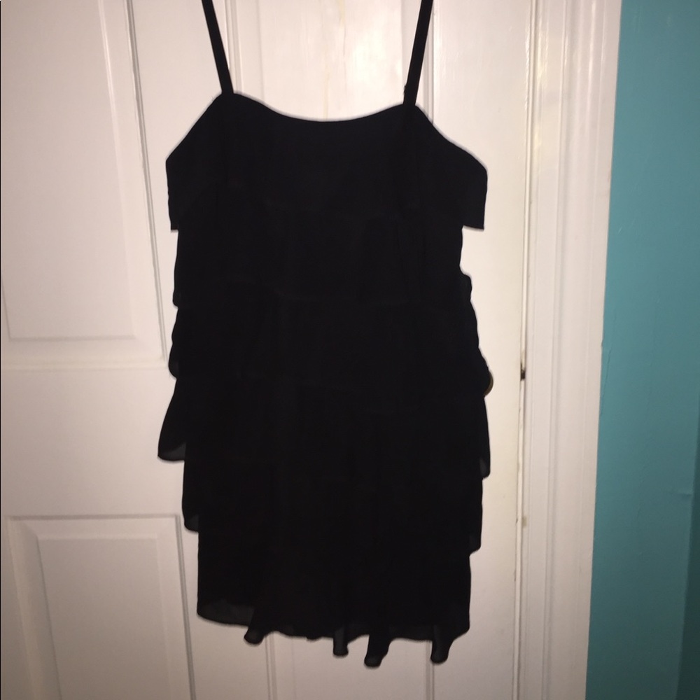 BLACK RUFFLE DRESS FROM LOFT